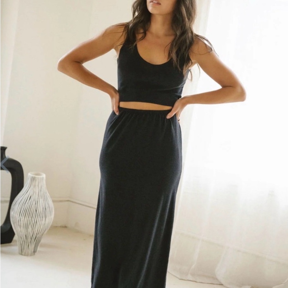 Harley Jae black midi skirt
